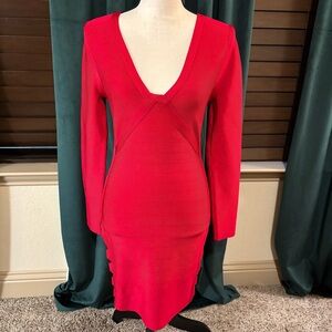 Marciano Bold Red Long Sleeve Dress